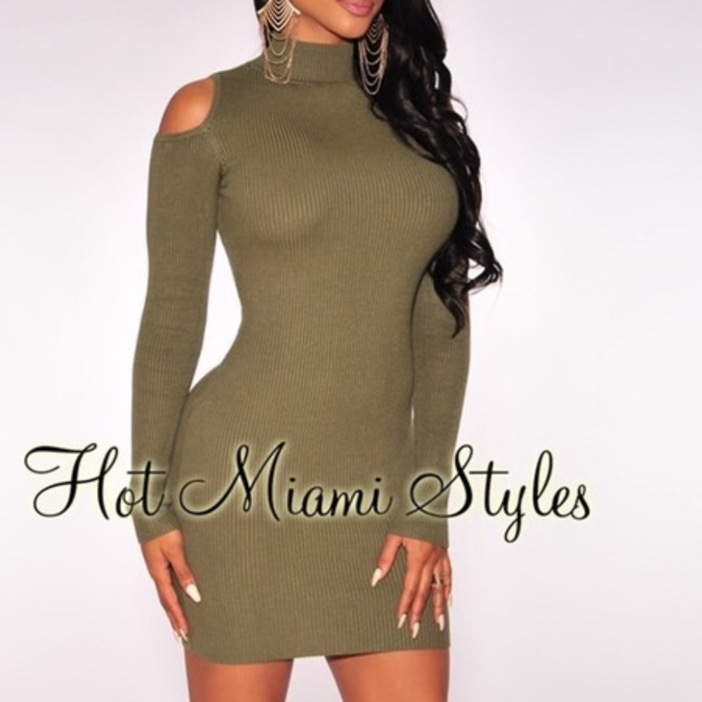Olive sweater dress